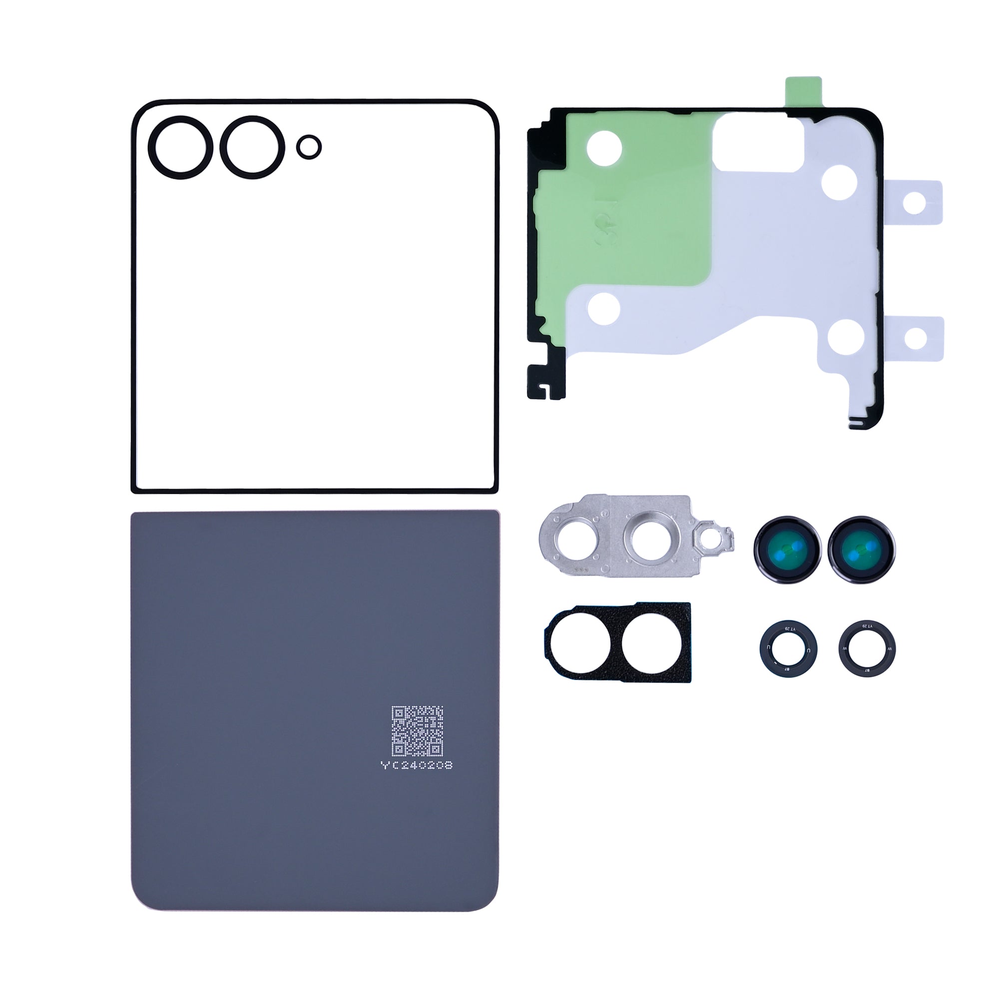 Ensemble de coques arrière Samsung Galaxy Z Flip7 F766B avec lentille rouge corail OEM