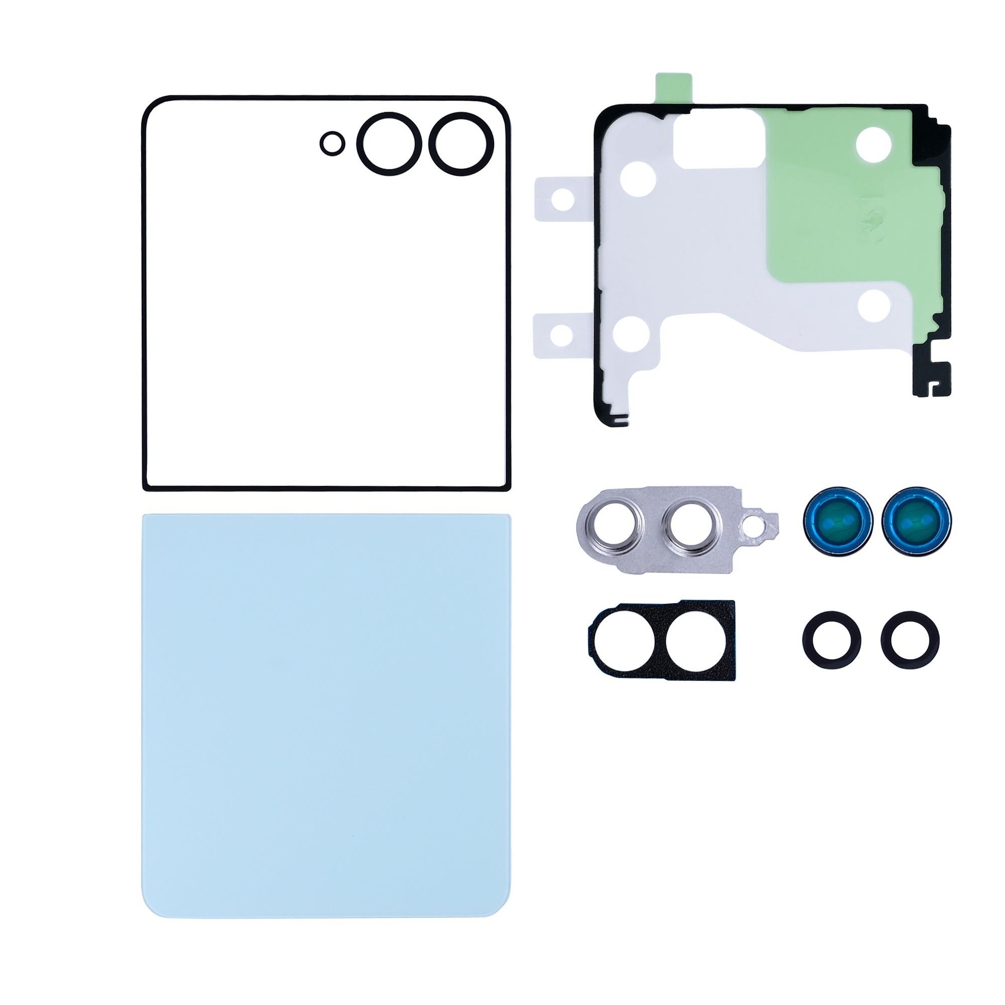 Ensemble de coques arrière Samsung Galaxy Z Flip7 F766B avec lentille menthe OEM