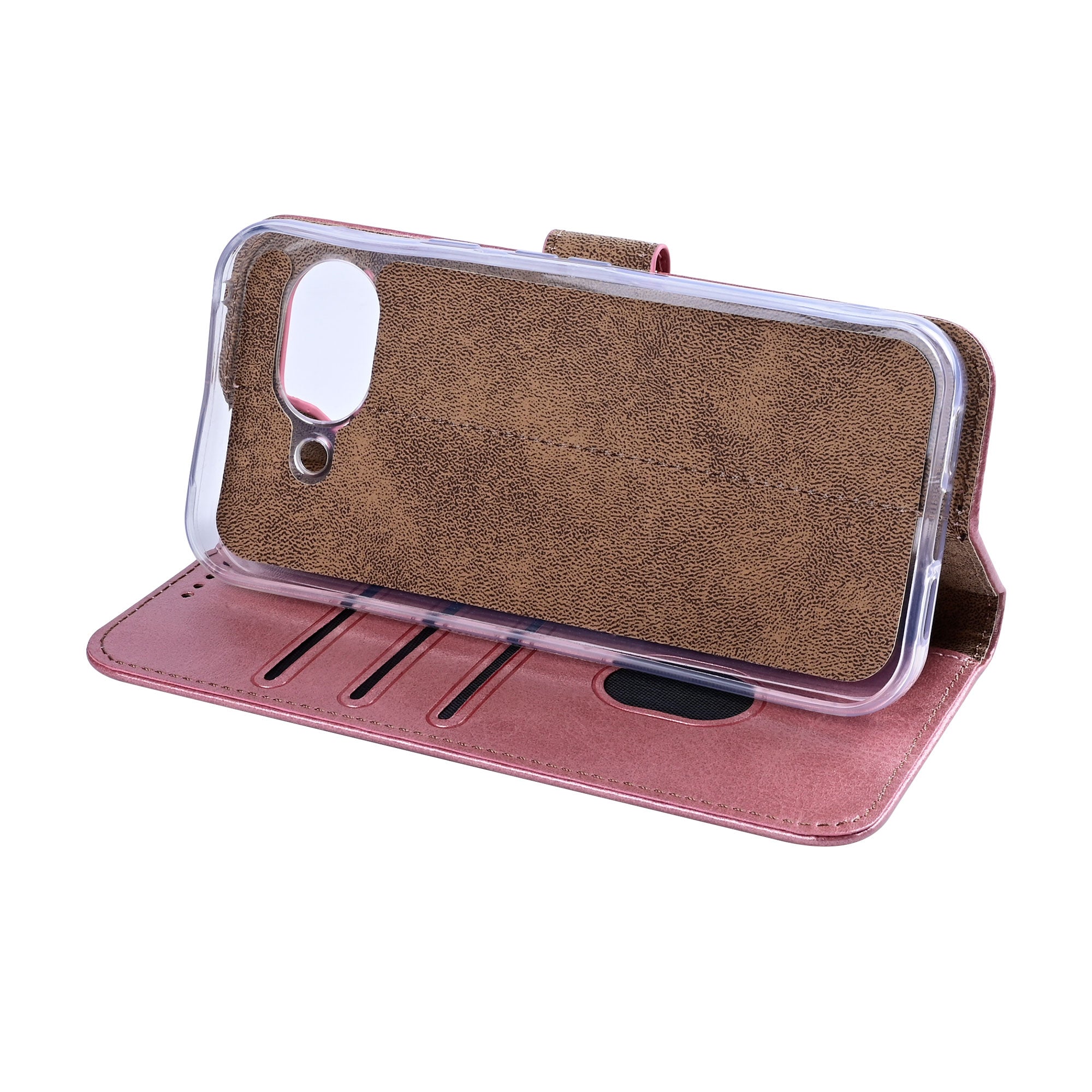 Rixus Bookcase pour Google Pixel 10a Rose