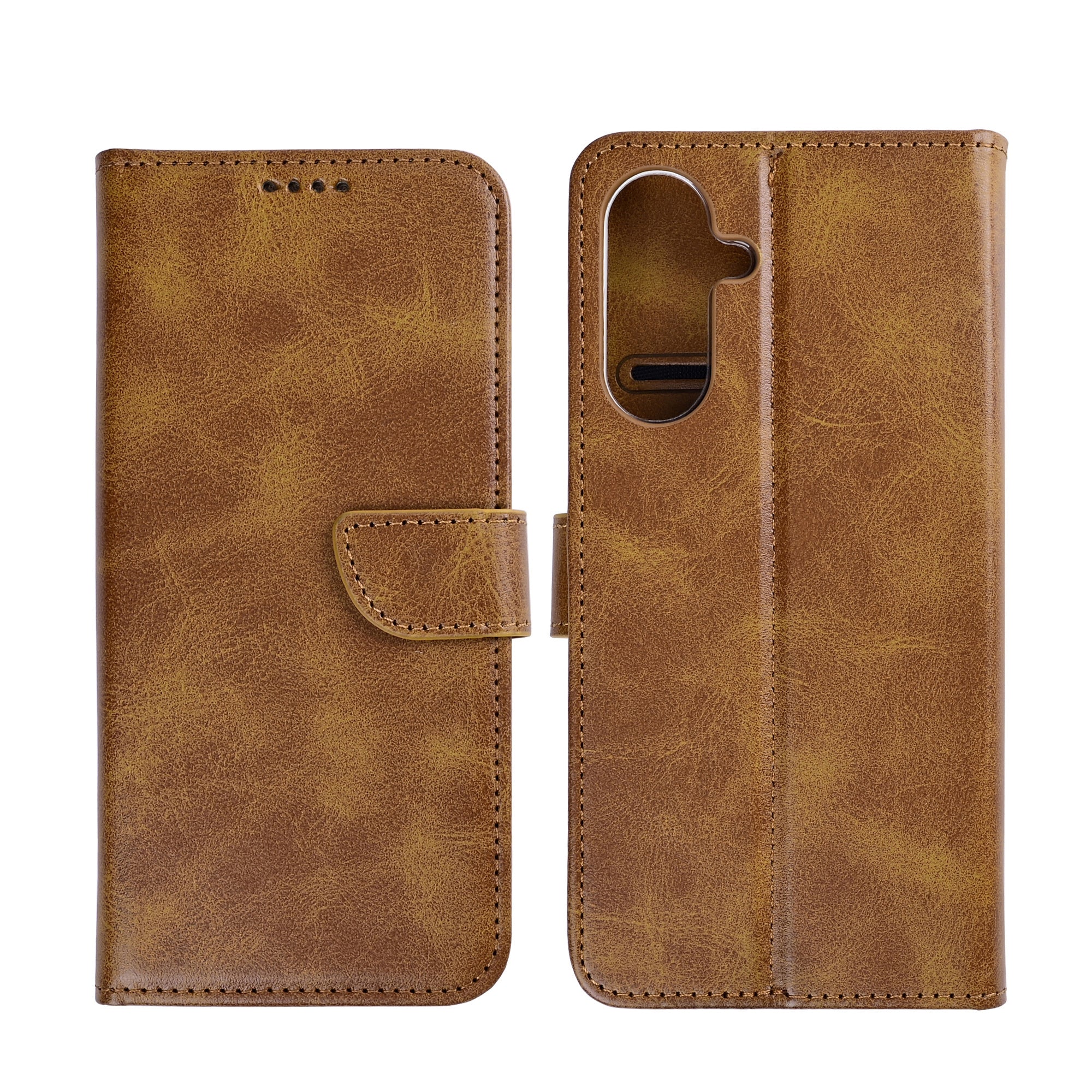 Rixus Bookcase For Samsung Galaxy S26 Plus Light Brown
