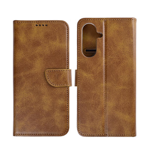 Rixus Bookcase For Samsung Galaxy S26 Plus Light Brown