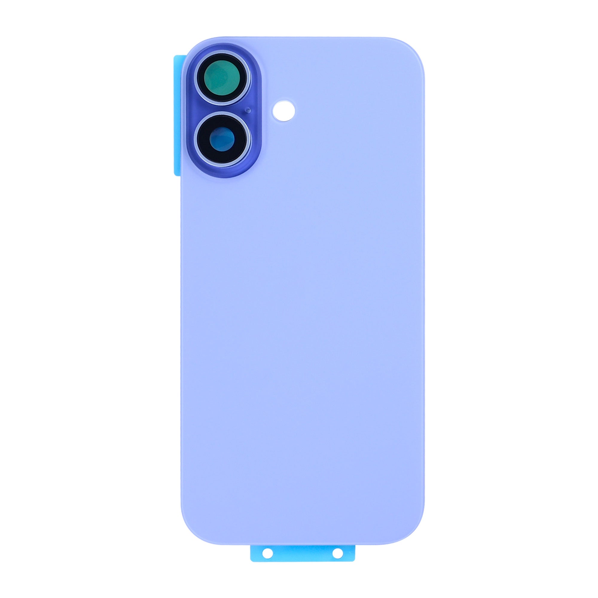 For Apple 17 Verre arrière sans NFC, cadre d'appareil photo agrandi bleu brumeux Compatible