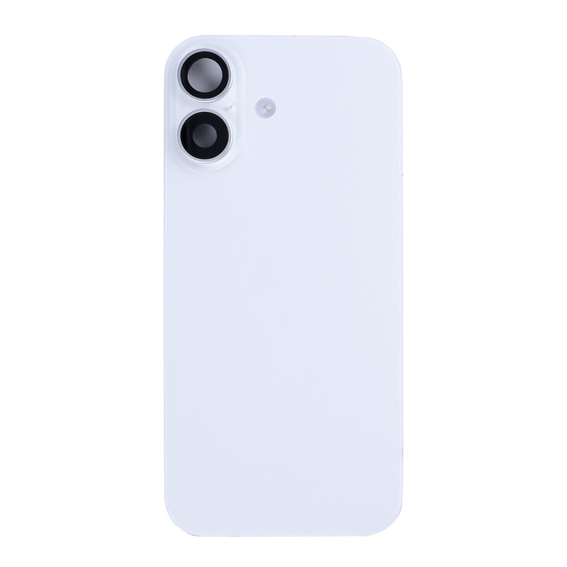 For Apple 17 Verre arrière avec NFC, cadre de caméra agrandi blanc retiré