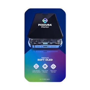 PIXDURA For Apple 17 Pro Max Écran et numériseur Soft-OLED (IC amovible) (120 Hz)
