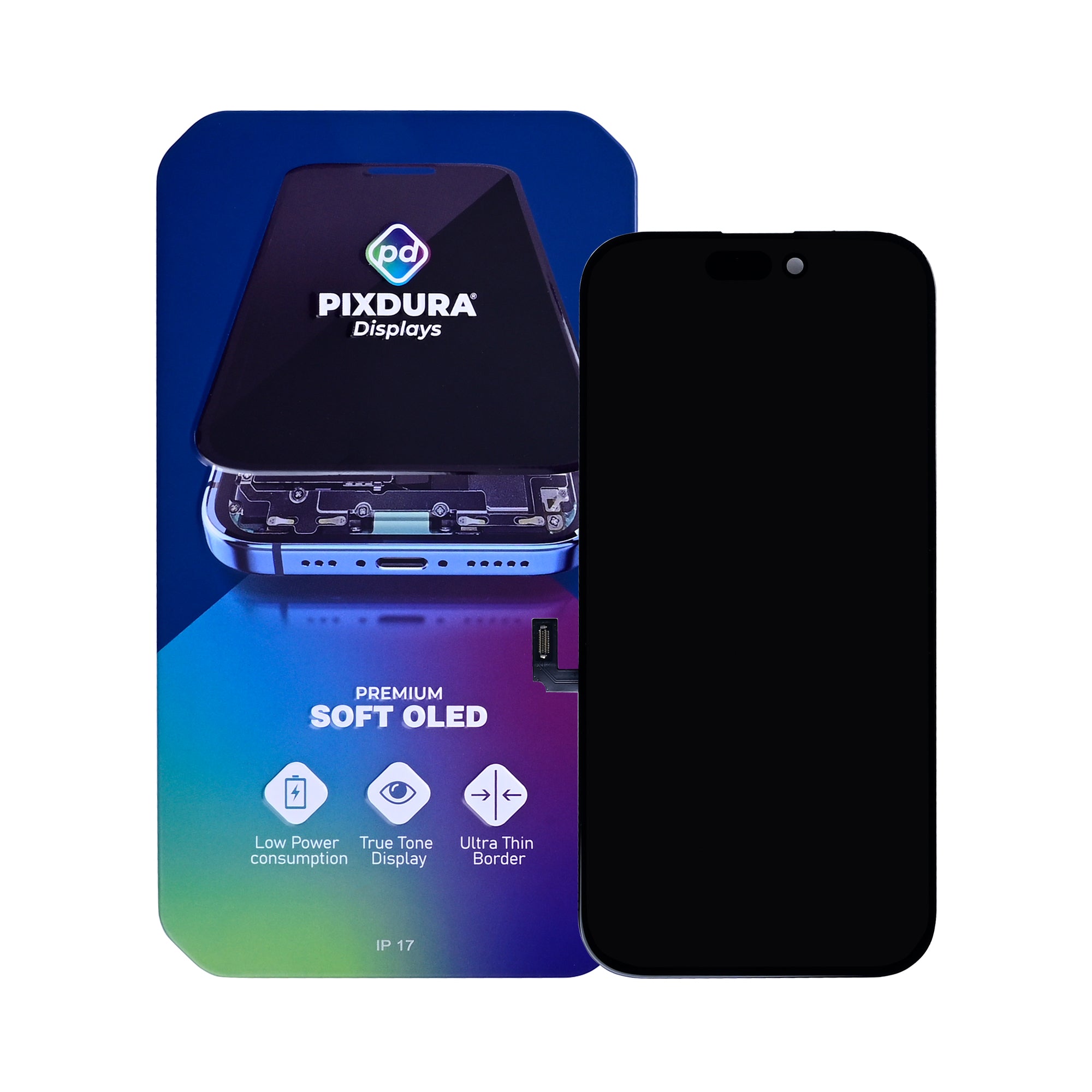 PIXDURA For Apple 17 Écran et numériseur Soft-OLED (IC amovible) (120 Hz)