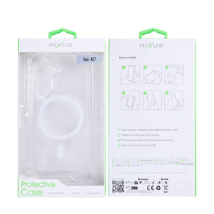 Rixus Anti-Burst Case With MagSafe Compatible For Samsung Galaxy A57 Transparent