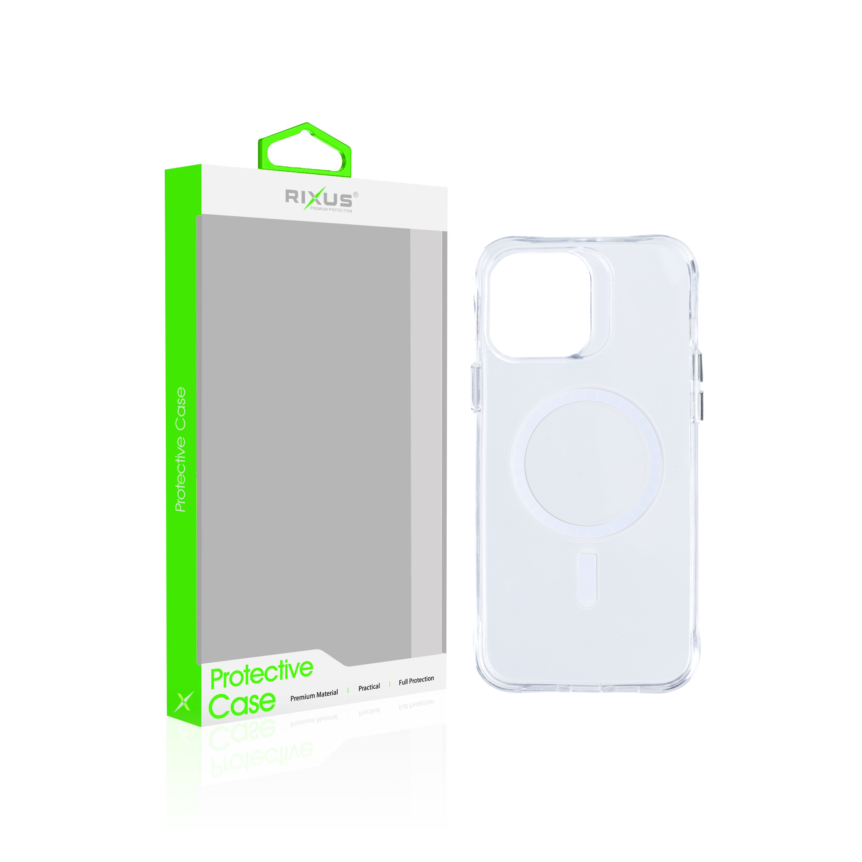 Rixus Anti Shock Case TPU With MagSafe Compatible For Apple iPhone 14 Pro Transparent