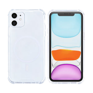 Rixus Anti-Burst Case With MagSafe Compatible For Apple iPhone 11 Transparent