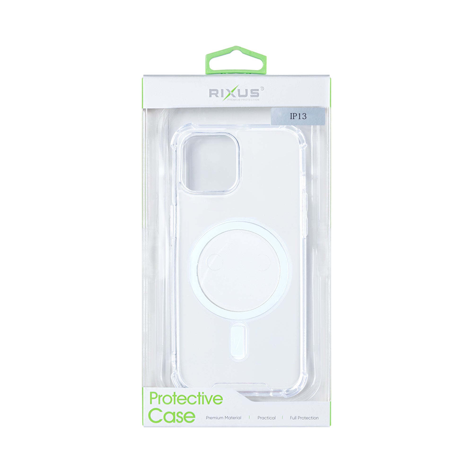 Rixus Anti-Burst Case With MagSafe Compatible For Apple iPhone 13 Transparent