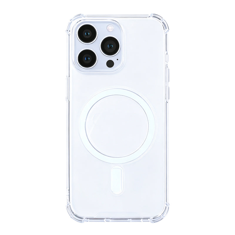 Rixus Anti-Burst Case With MagSafe Compatible For Apple iPhone 13 Pro Transparent