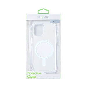 Rixus Anti-Burst Case With Magsafe For Apple iPhone 14 Transparent