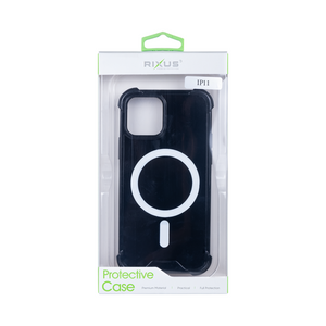 Rixus Anti-Burst Case With MagSafe Compatible For Apple iPhone 11 Black