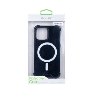 Rixus Anti-Burst Case With MagSafe Compatible For Apple iPhone 12 Pro Max Black