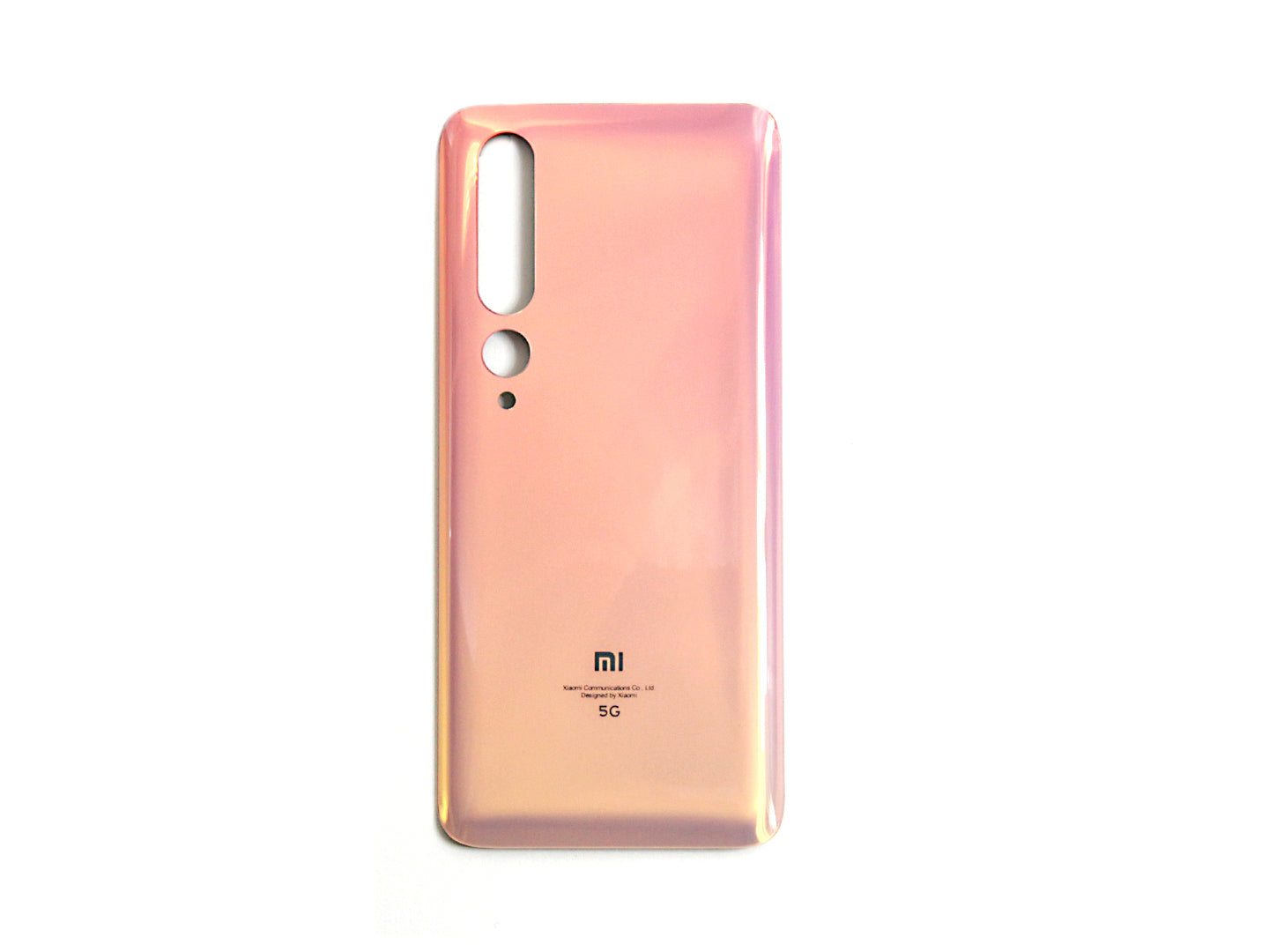 Coque arrière Xiaomi Mi 10 5G sans objectif, couleur pêche doré, OEM