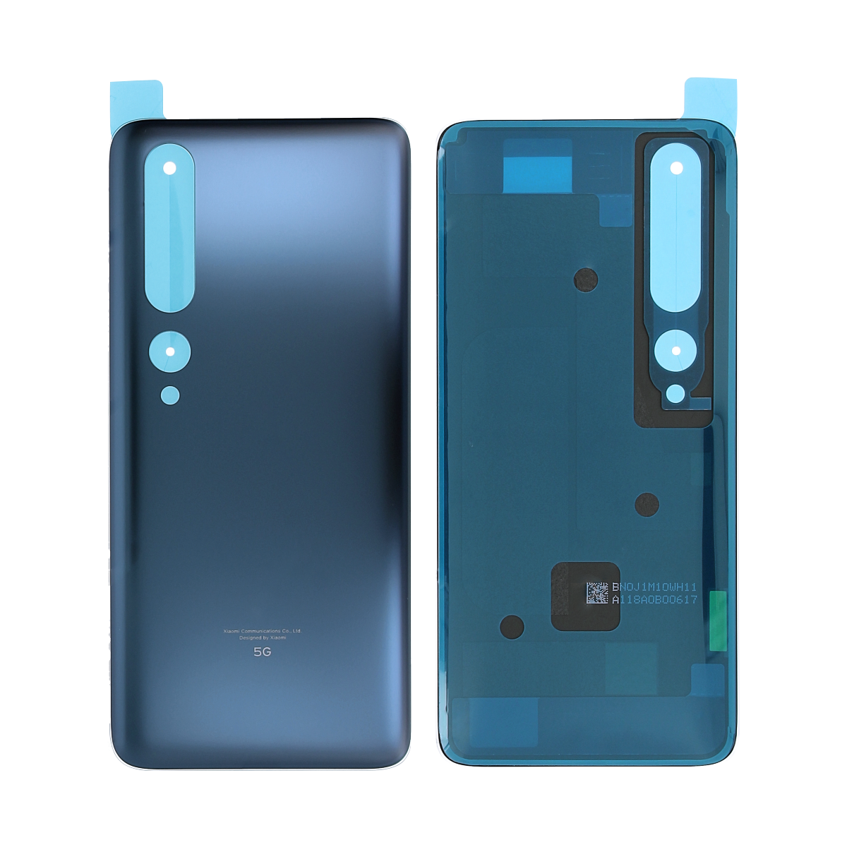 Coque arrière Xiaomi Mi 10 5G sans objectif, gris crépuscule, OEM