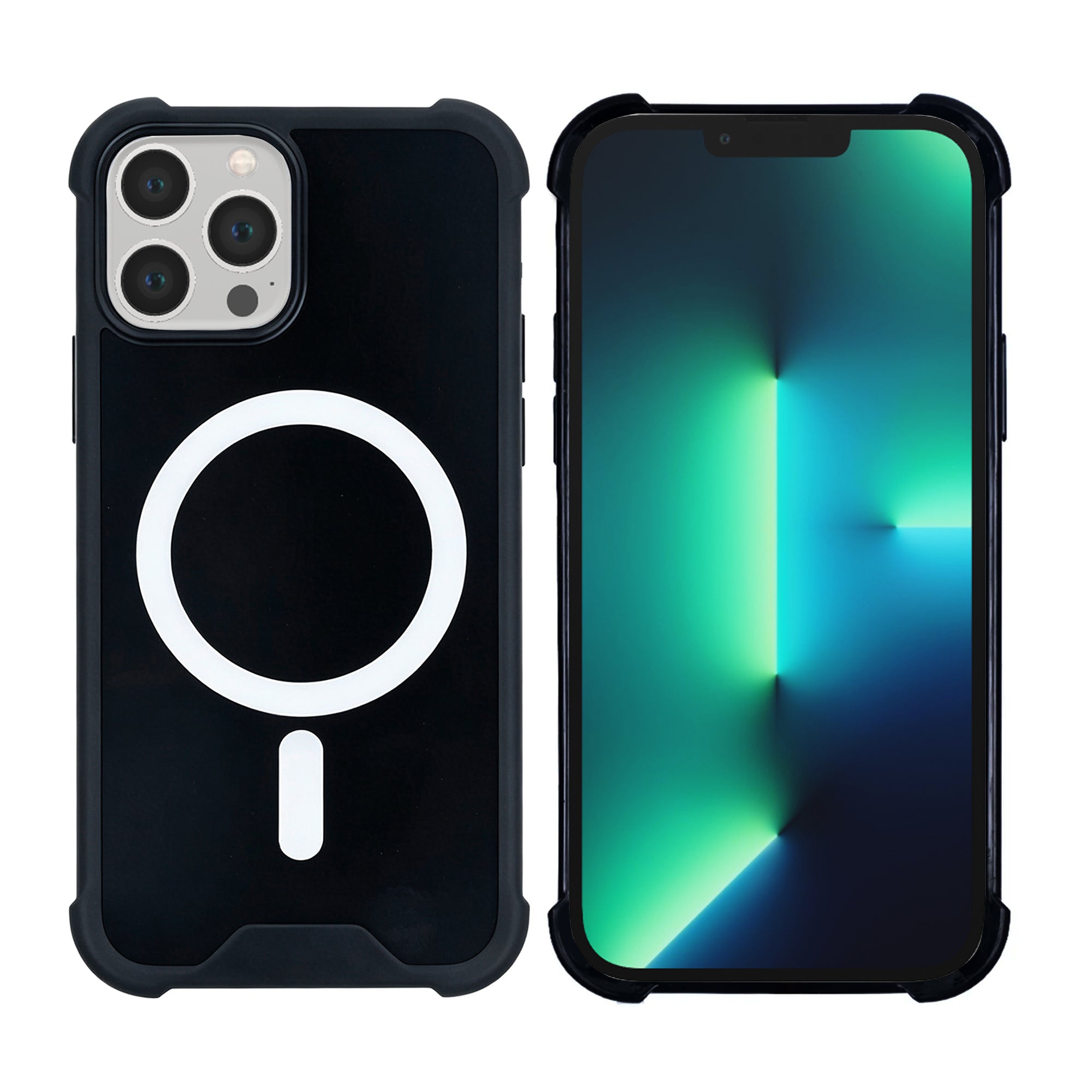 Rixus Anti-Burst Case With MagSafe Compatible For Apple iPhone 13 Pro Max Black