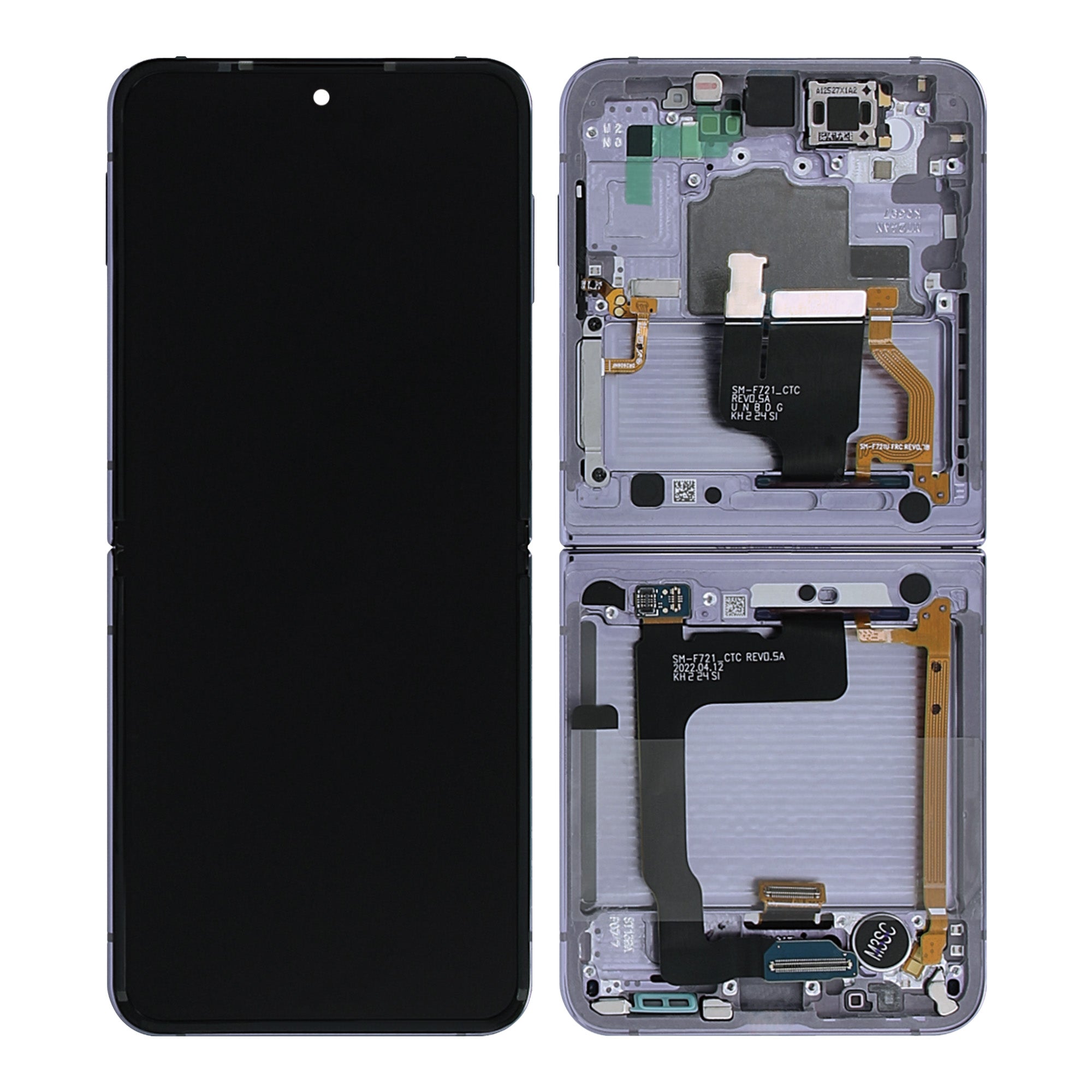 Samsung Galaxy Z Flip4 F721B Écran principal et numériseur avec cadre Bora Purple Service Pack