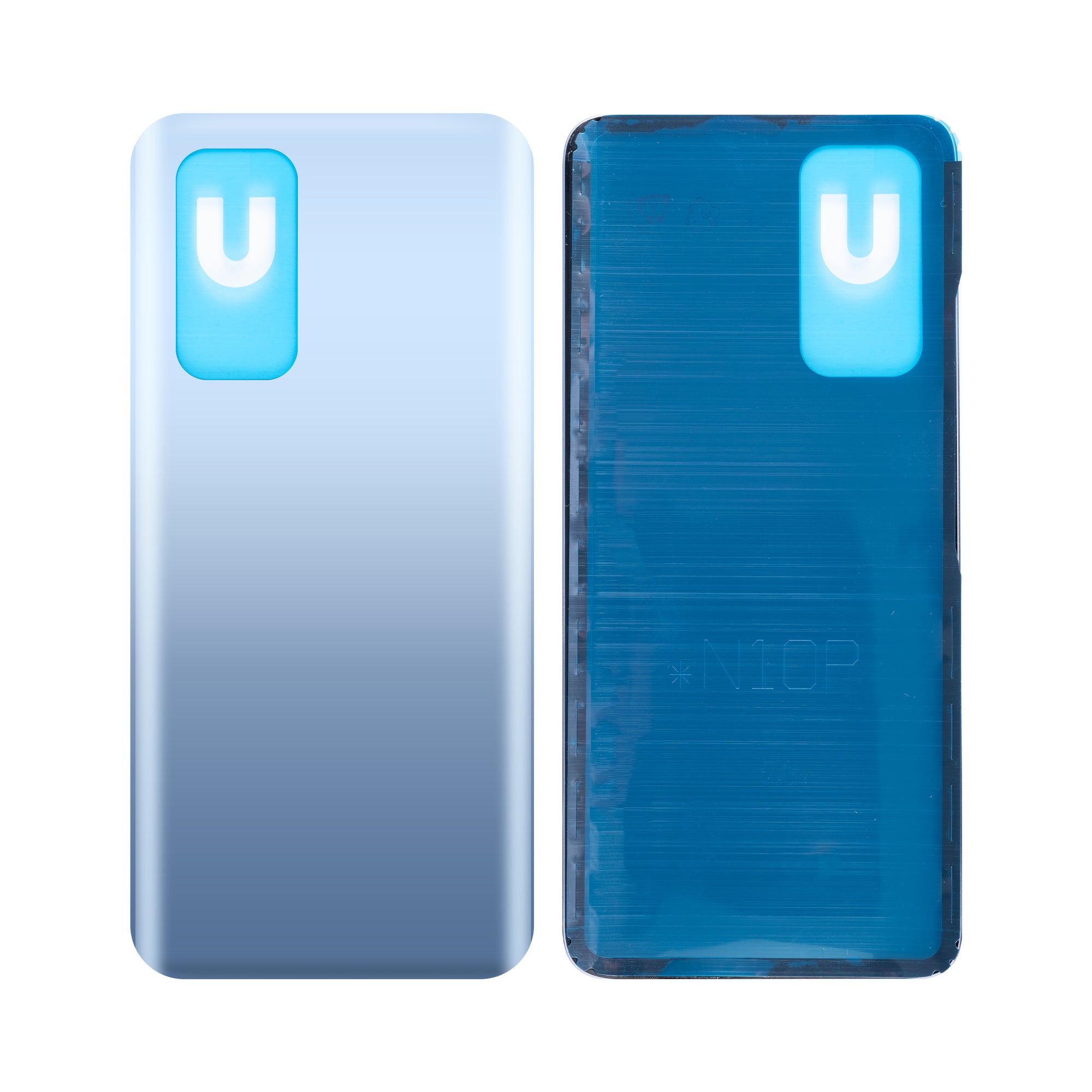 Coque arrière Xiaomi Mi 10T Pro sans objectif, couleur argent lunaire, OEM