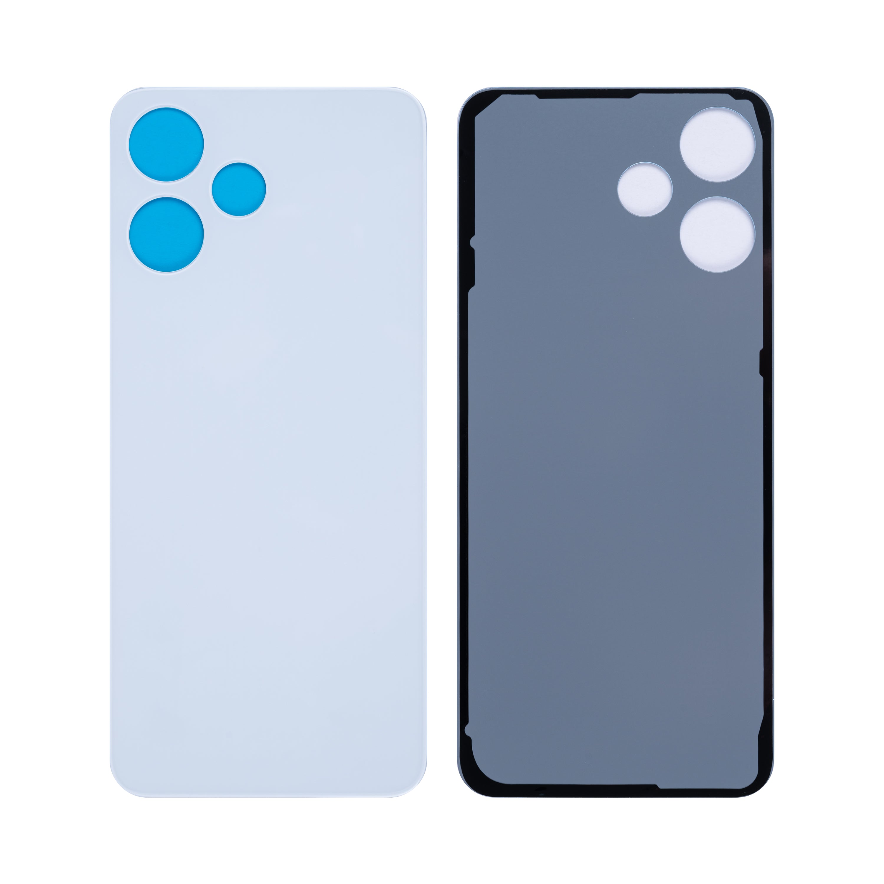 Coque arrière Xiaomi Redmi 12 5G sans objectif, couleur argent moonstone, OEM