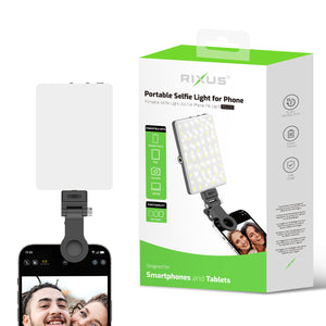 Rixus RXLG50 Lampe à selfie portable pour téléphone noir
