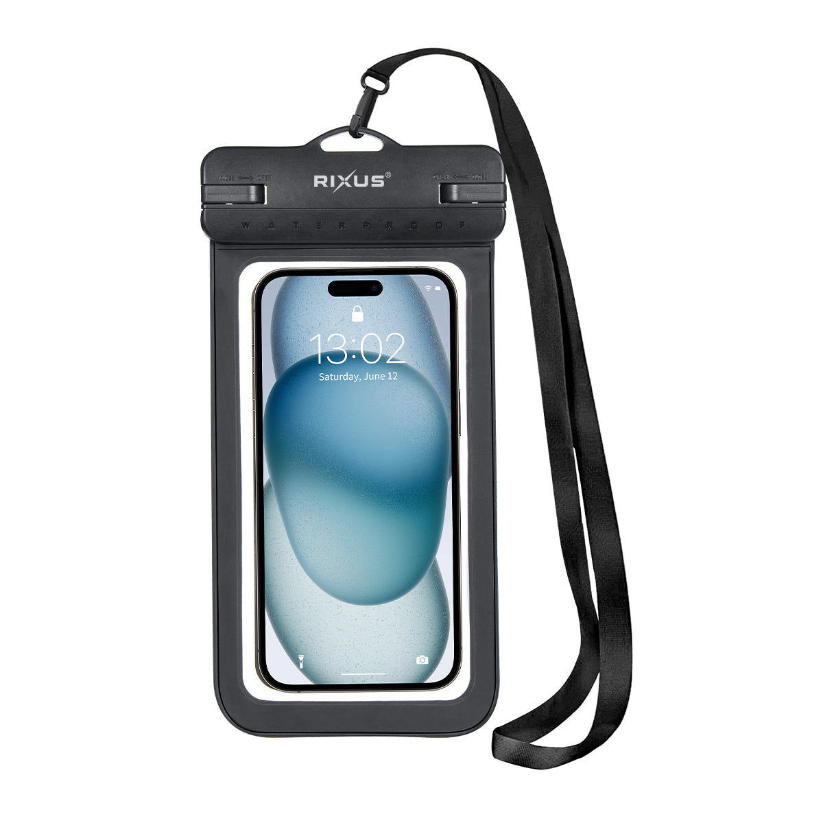 Rixus RXBG15 Sacoche pour téléphone portable étanche Splash Noir