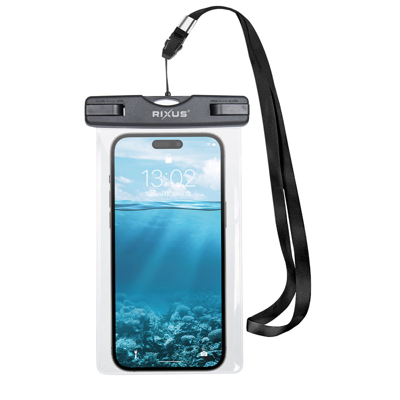 Rixus RXBG17 Sacoche pour téléphone portable étanche à l'éponge Noir