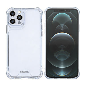 Rixus Armor-X Anti Shock Case For Apple iPhone 12, 12 Pro Transparent