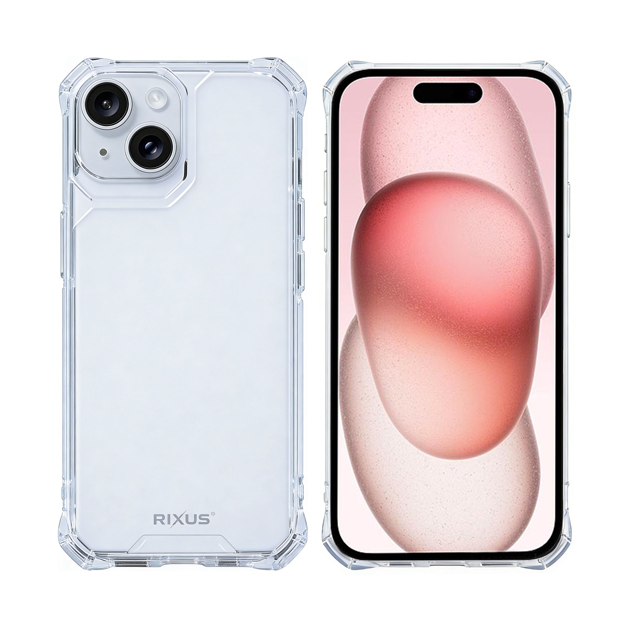 Rixus Armor-X Anti Shock Case For Apple iPhone 15 Transparent