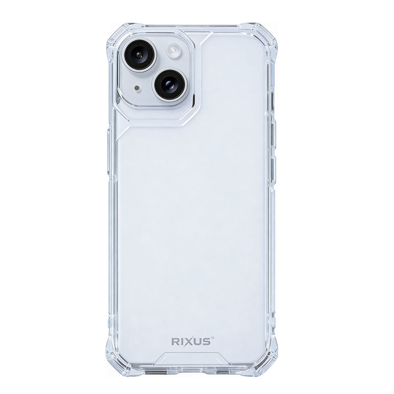 Rixus Armor-X Anti Shock Case For Apple iPhone 15 Plus Transparent