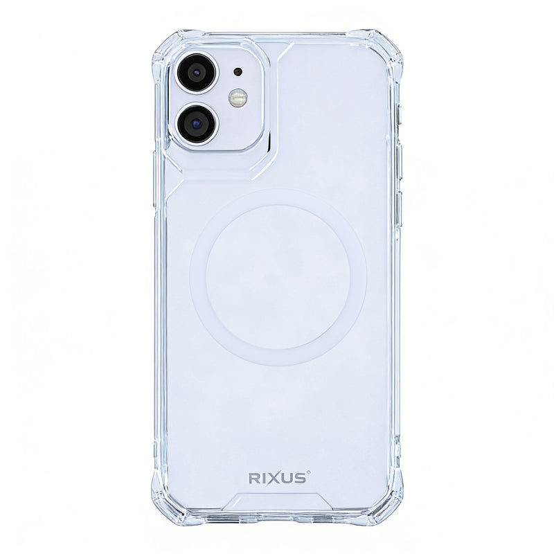 Rixus Armor-X Anti Shock Case With MagSafe Compatible For Apple iPhone 11 Transparent