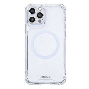Rixus Armor-X Anti Shock Case With MagSafe Compatible For Apple iPhone 12 Pro Max Transparent