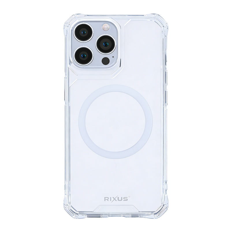 Rixus Armor-X Anti Shock Case With MagSafe Compatible For Apple iPhone 13 Pro Max Transparent