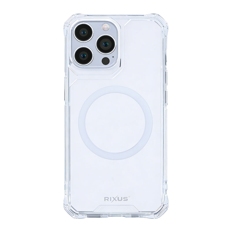 Rixus Armor-X Anti Shock Case With MagSafe Compatible For Apple iPhone 14 Pro Transparent