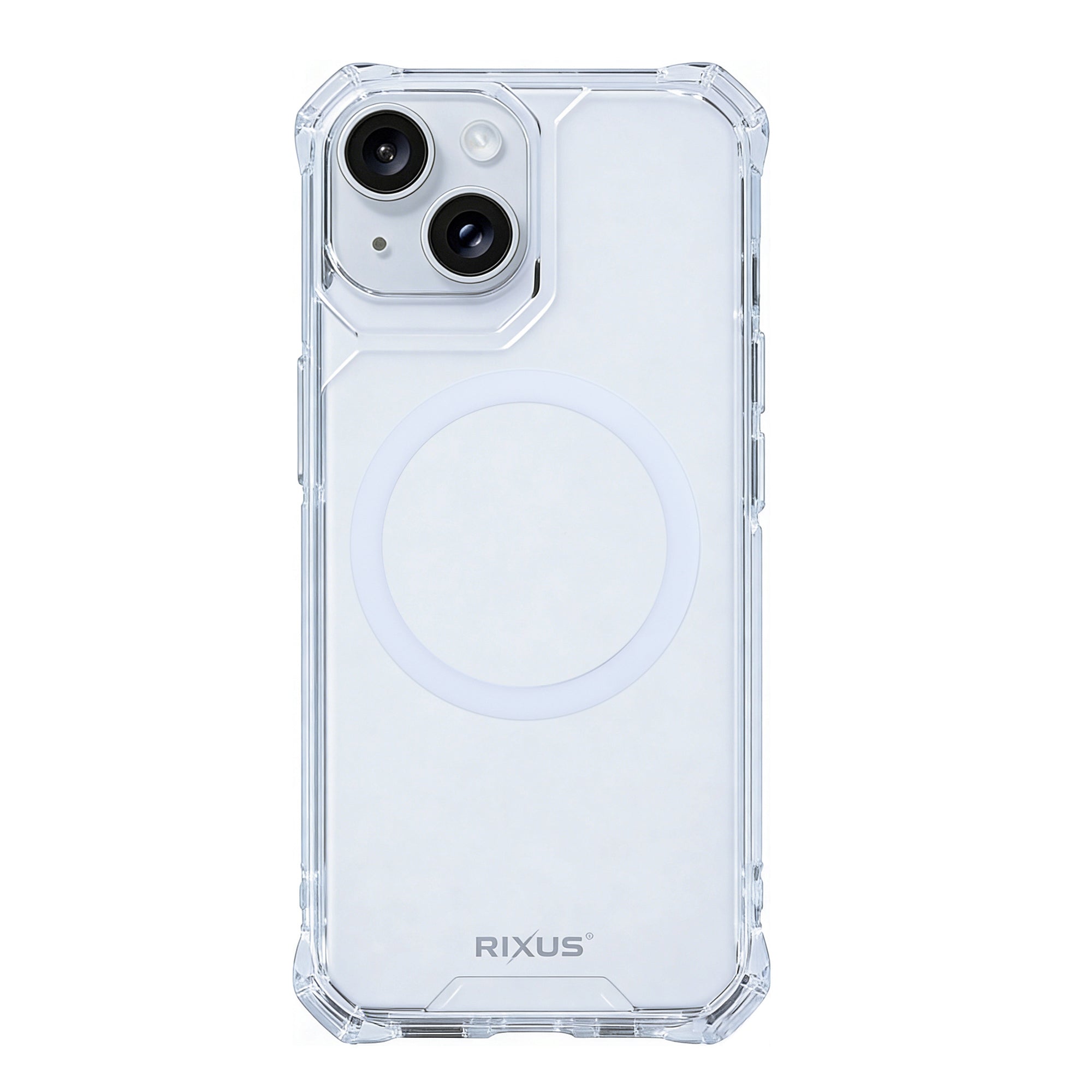 Rixus Armor-X Anti Shock Case With MagSafe Compatible For Apple iPhone 15 Pro Max Transparent