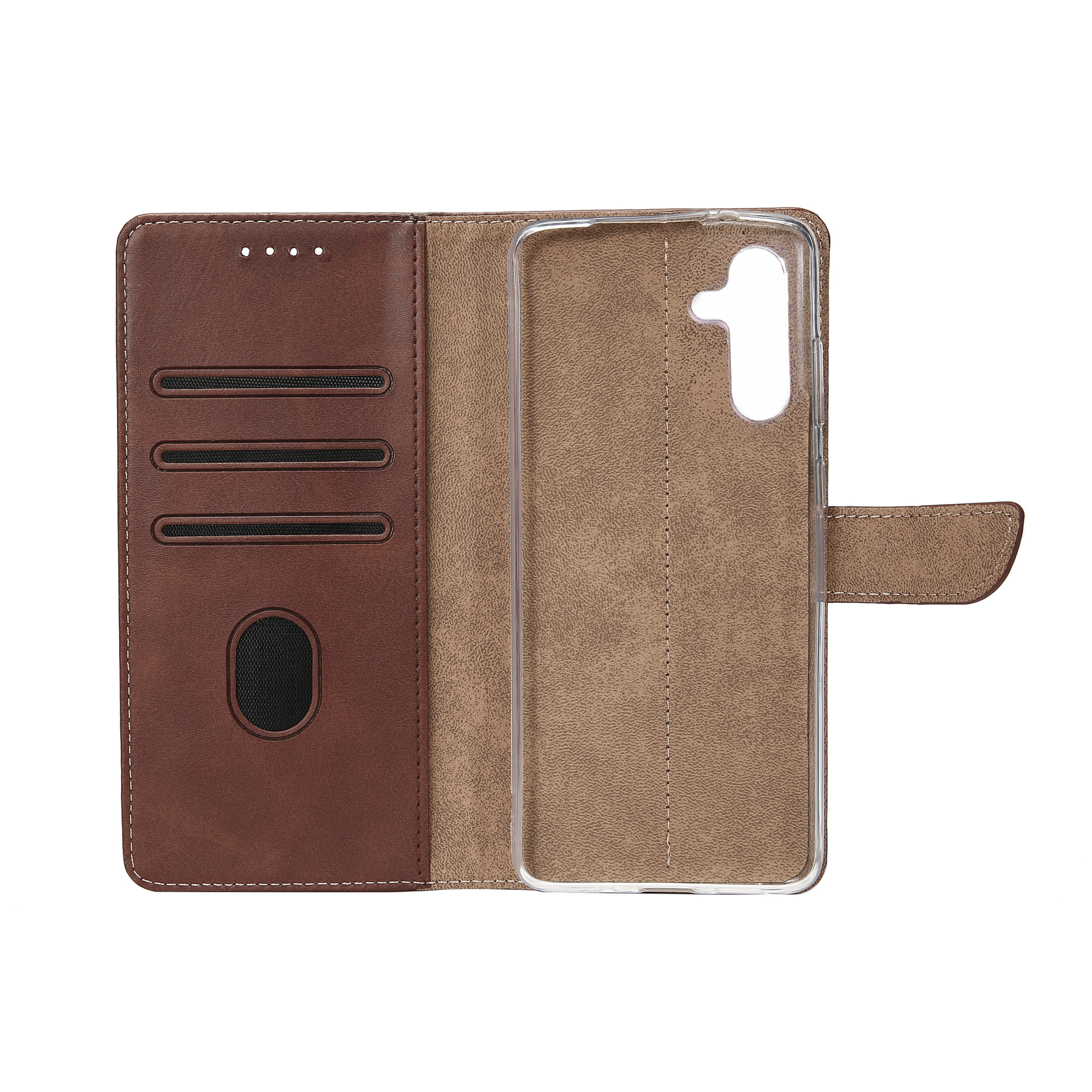 Bibliothèque Rixus pour Samsung Galaxy A24 4G Marron foncé