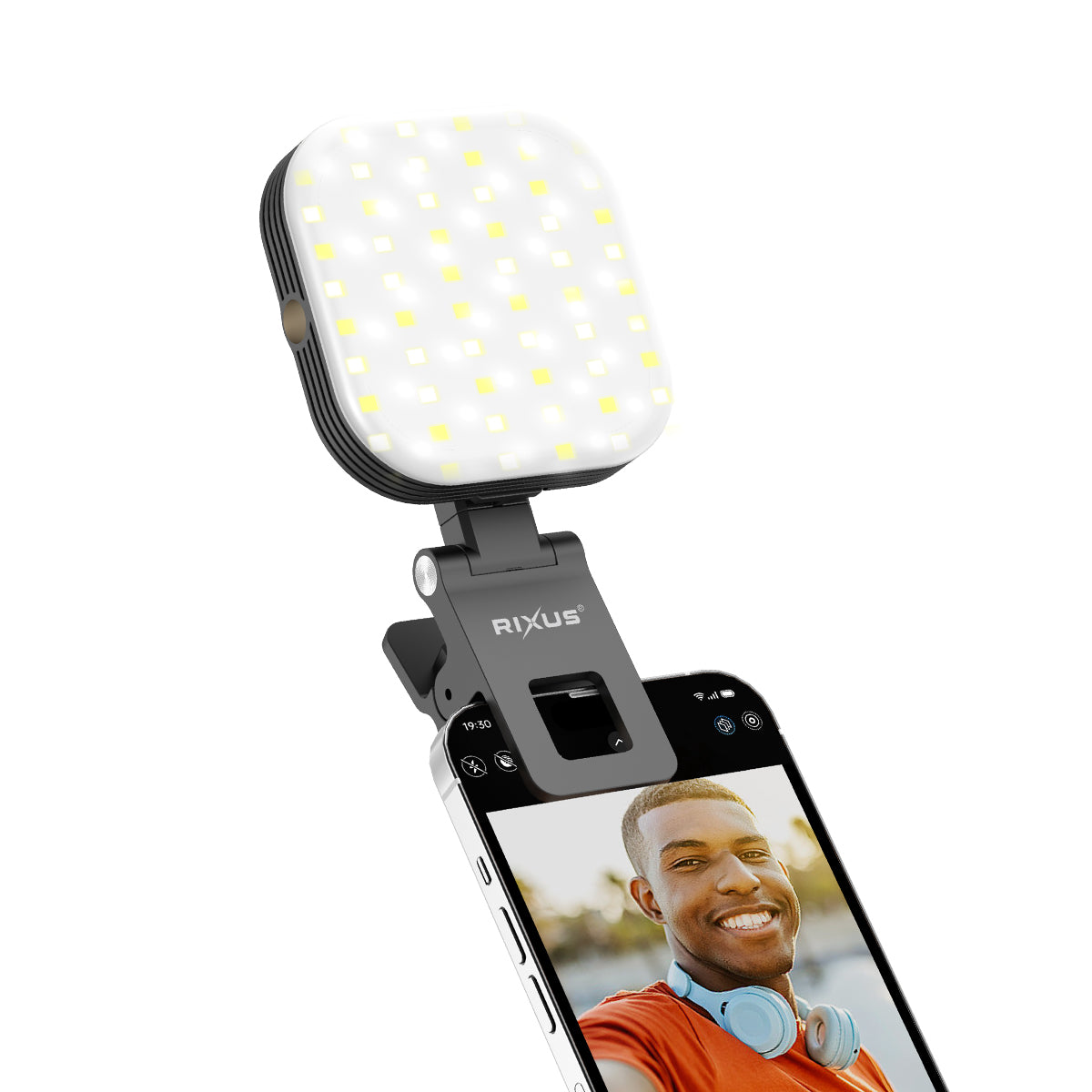 Rixus RXLG48 Lampe à selfie pour photographie, TikTok, Vlog, vidéo Noir