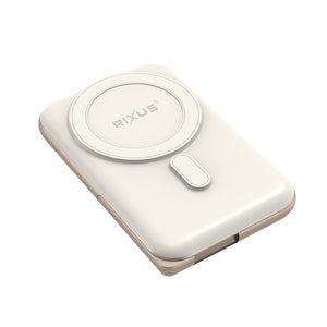 Batterie externe magnétique portable Rixus RXPB37 10 000 mAh avec support, couleur or rose