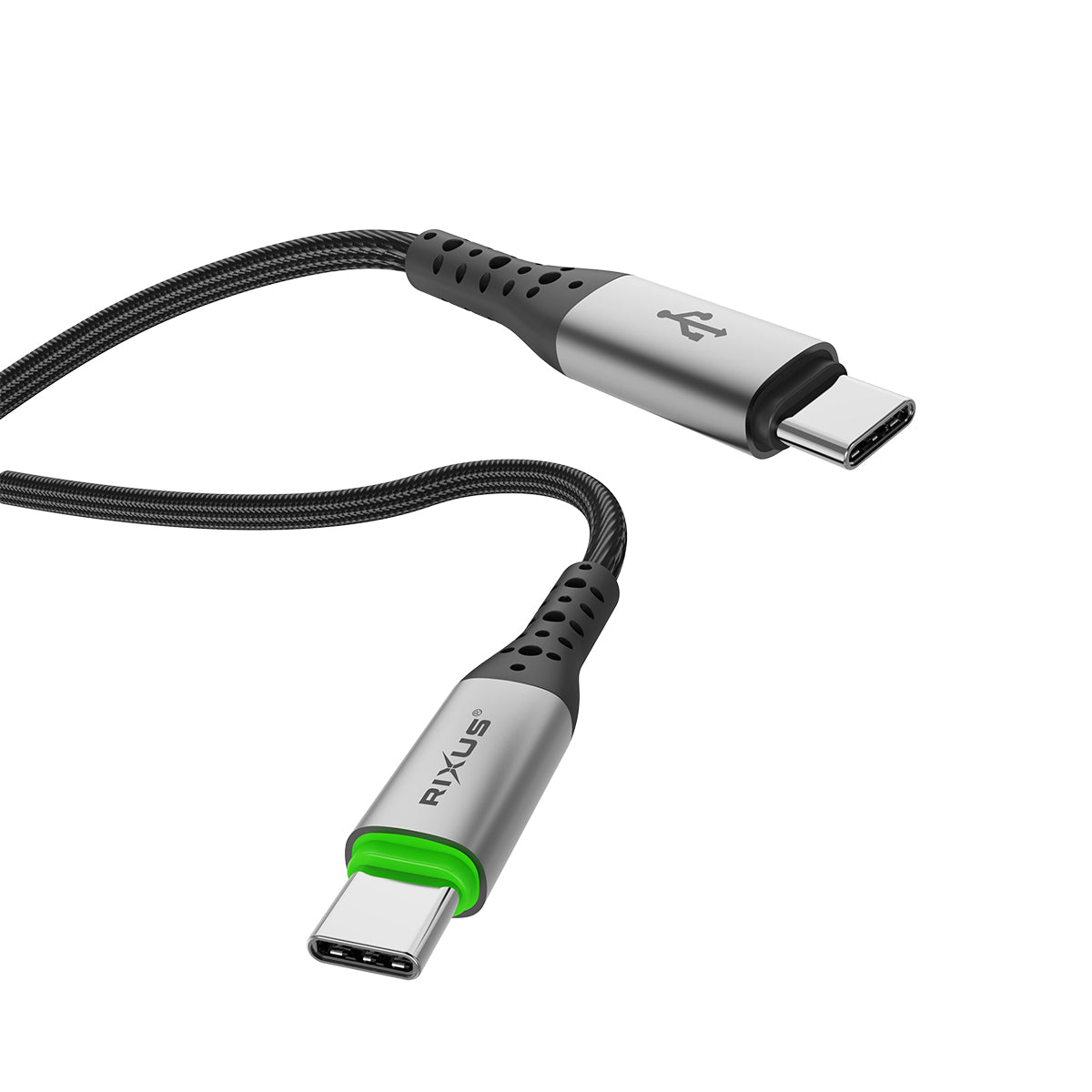 Rixus RXUC22C Câble USB-C vers USB-C à déconnexion automatique Noir