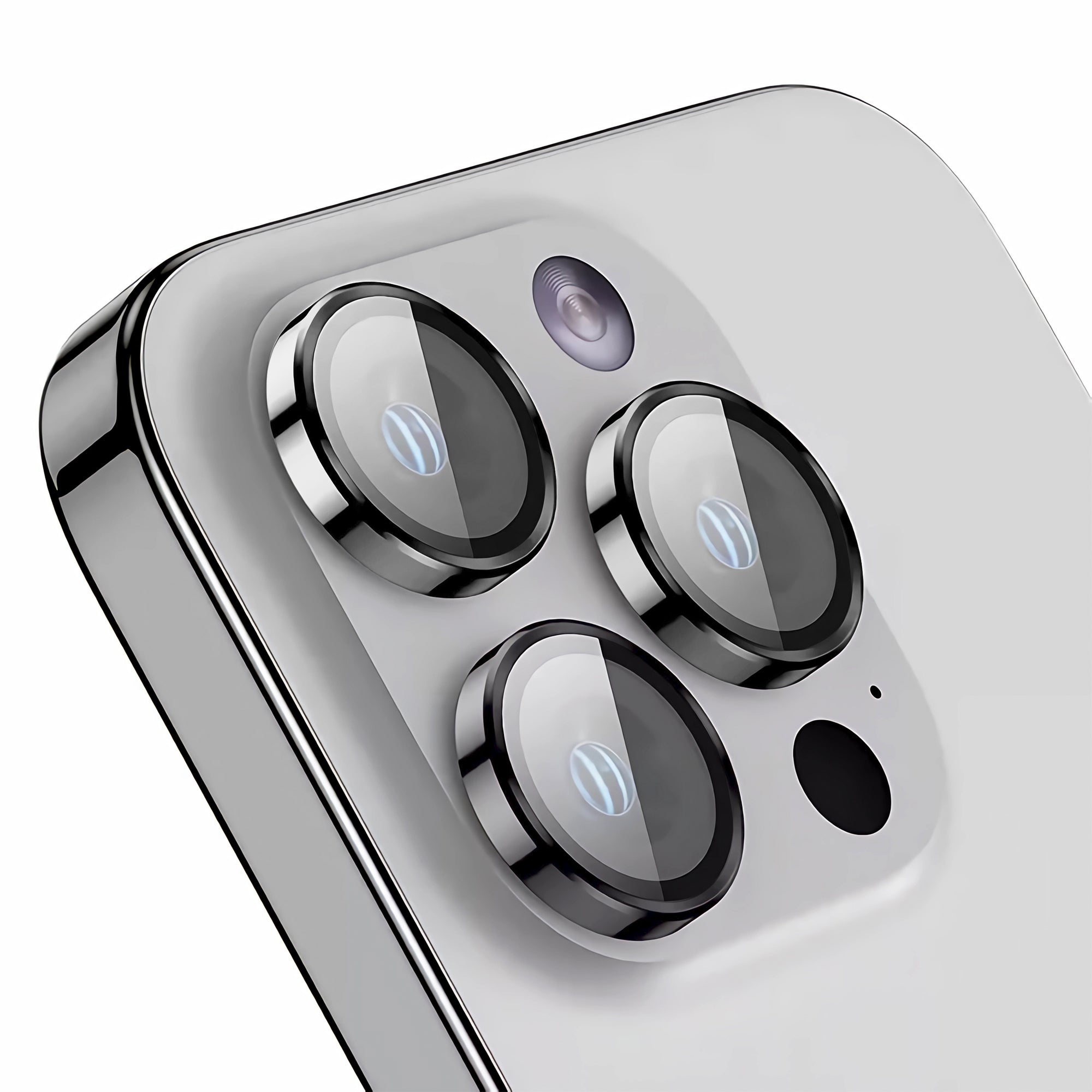 Rixus Metal Shield Camera Tempered Glass For Apple iPhone 11 Pro, 11 Pro Max Matte Silver