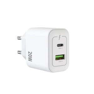 Rixus RXHC20 Adaptateur d'alimentation USB-C, USB-A 20W Blanc