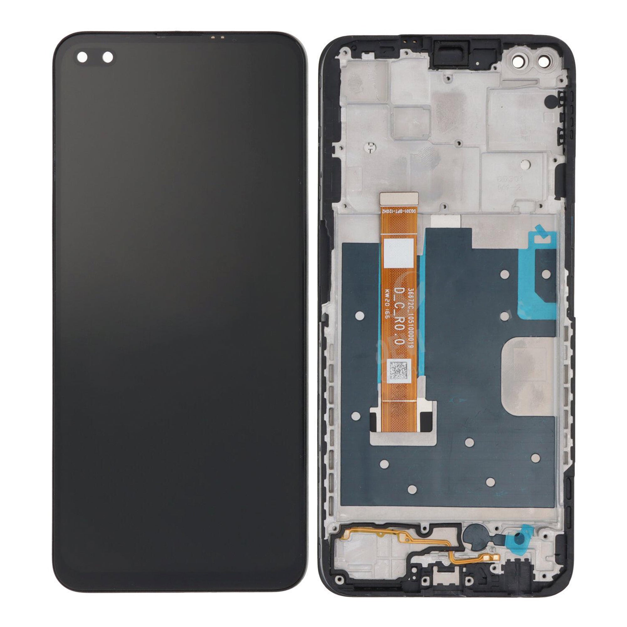 Écran et numériseur Oppo Reno 4Z 5G avec cadre noir OEM