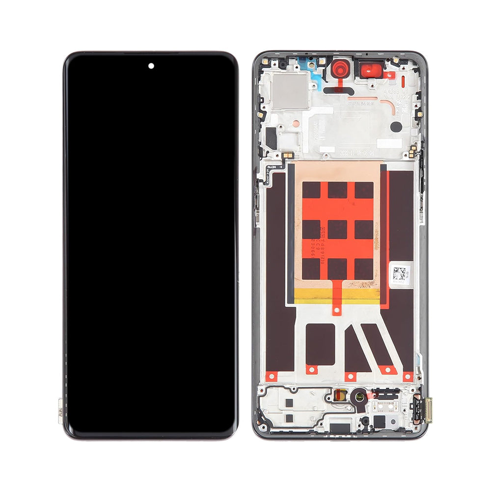 Oppo Reno9, Reno9 Pro Écran et numériseur avec cadre noir OEM