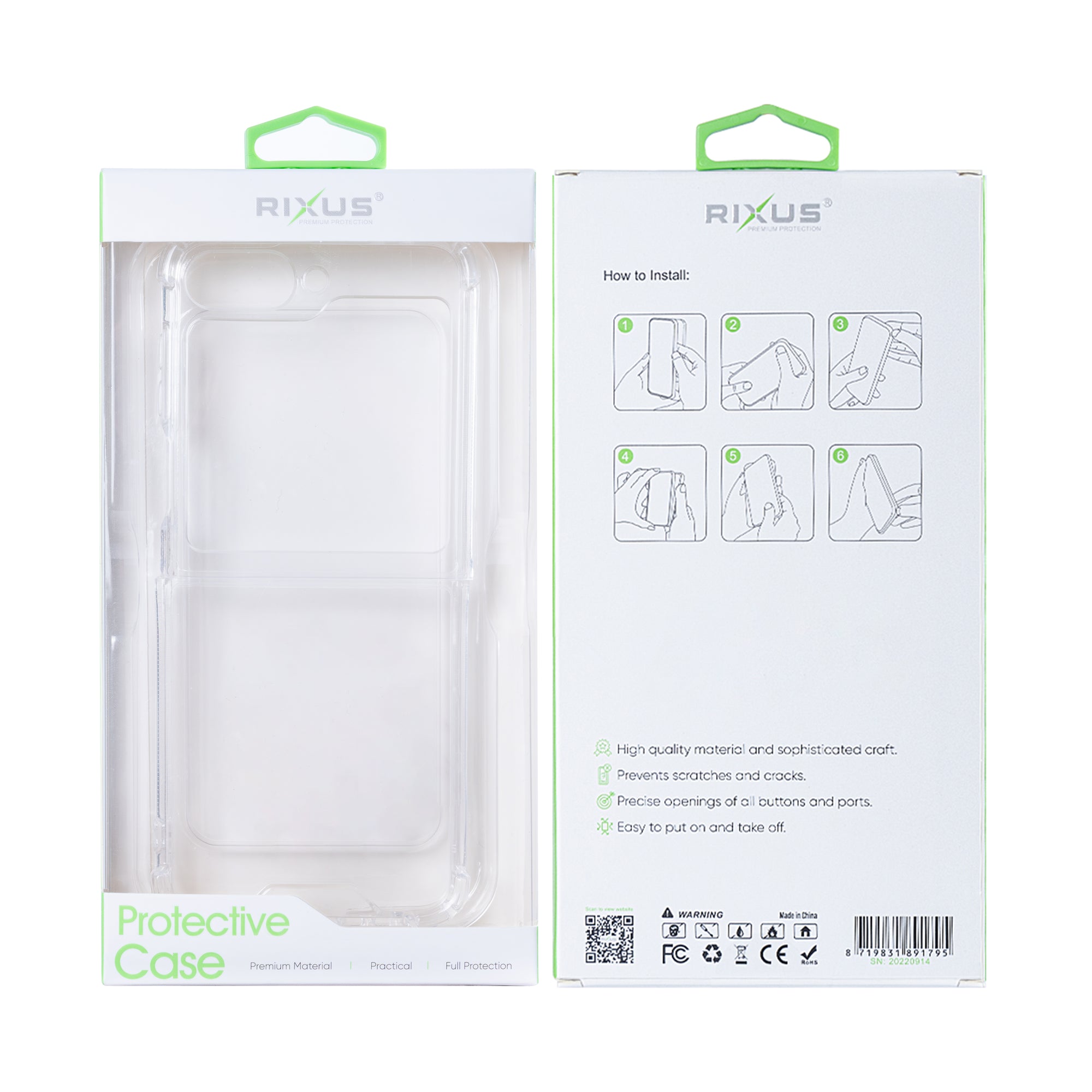 Rixus Anti-Burst Case for Samsung Galaxy Z Flip6 Clear (étui anti-éclatement pour Samsung Galaxy Z Flip6)