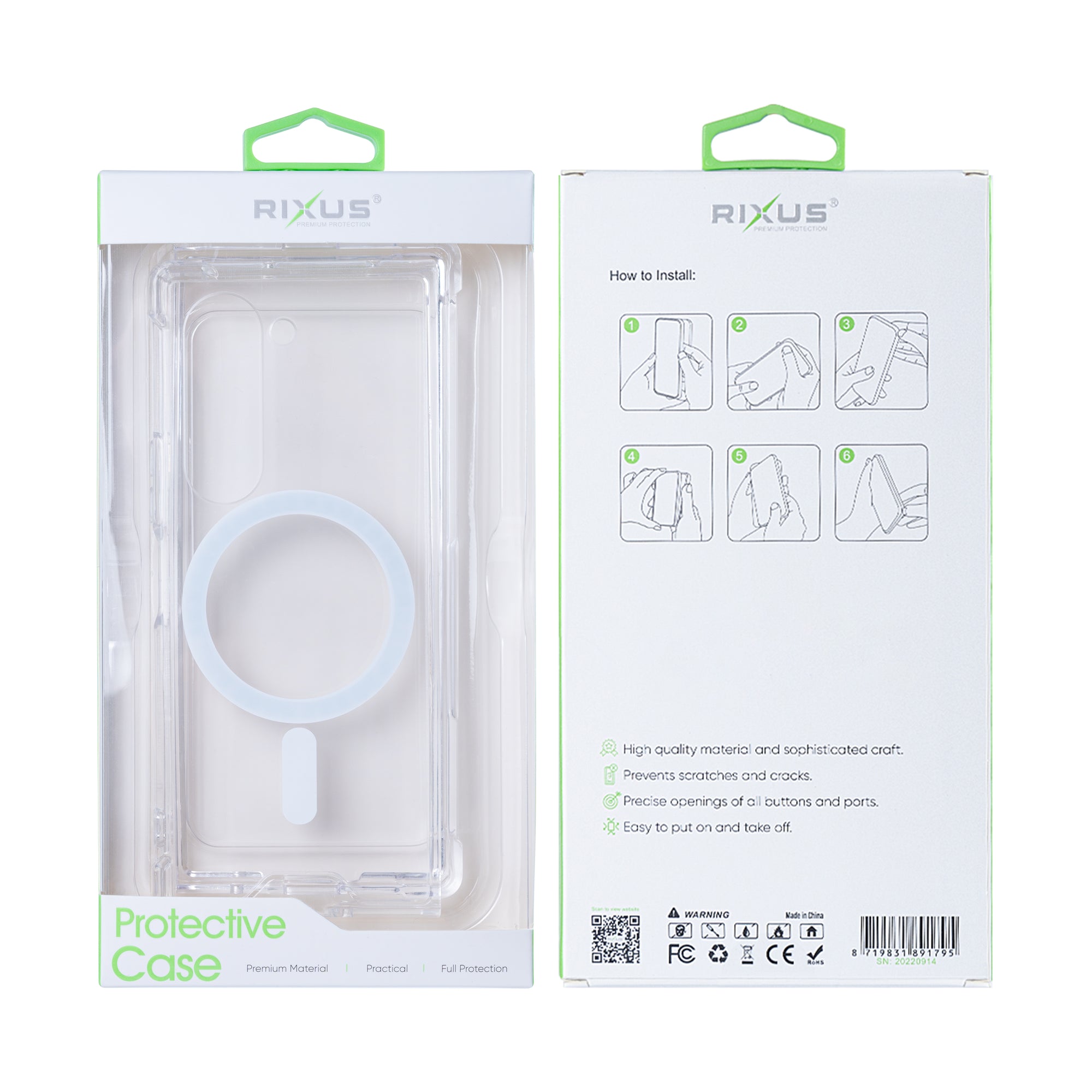 Rixus Anti-Burst Case With MagSafe Compatible For Samsung Galaxy Z Fold6 Transparent