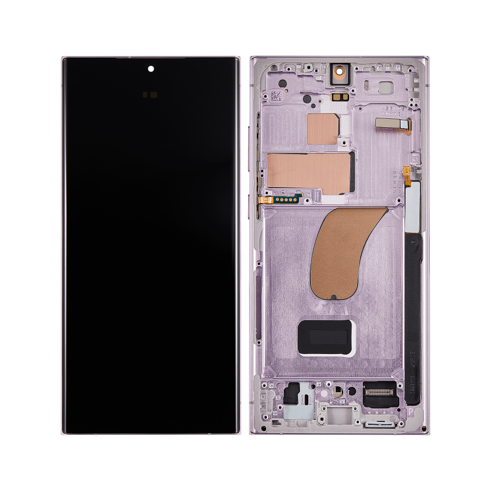 Écran et numériseur Samsung Galaxy S23 Ultra S918B avec cadre lavande préassemblé