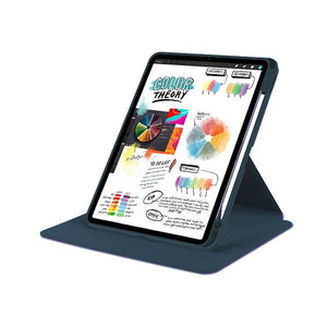Étui de protection en cuir PU For Apple 10 10,9 pouces (2022), iPad 11,0 pouces (2025) Bleu foncé
