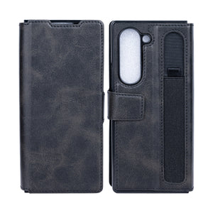 Rixus Wallet Case With Pen Holder For Samsung Galaxy Z Fold6 Black