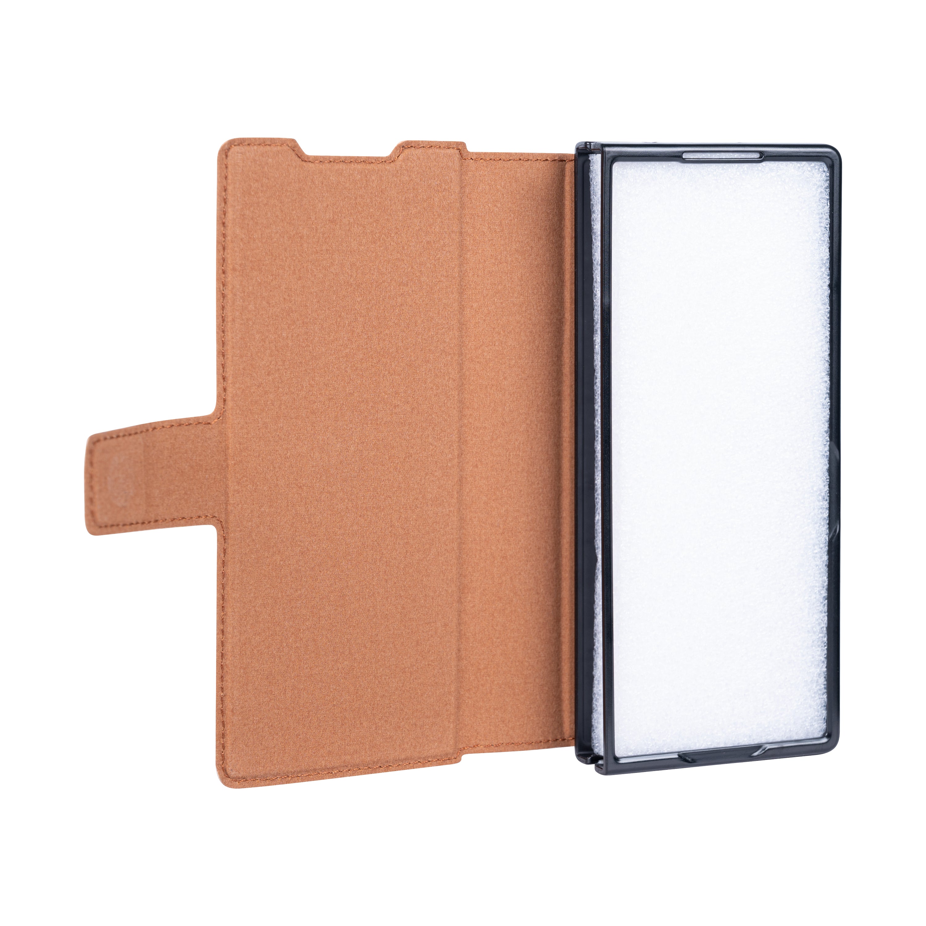 Rixus Wallet Case With Pen Holder For Samsung Galaxy Z Fold5 Brown