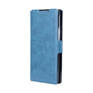 Rixus Wallet Case With Pen Holder For Samsung Galaxy Z Fold5 Sierra Blue