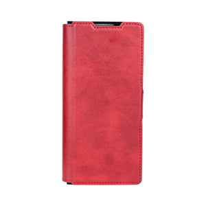 Rixus Wallet Case With Pen Holder For Samsung Galaxy Z Fold4 Rouge